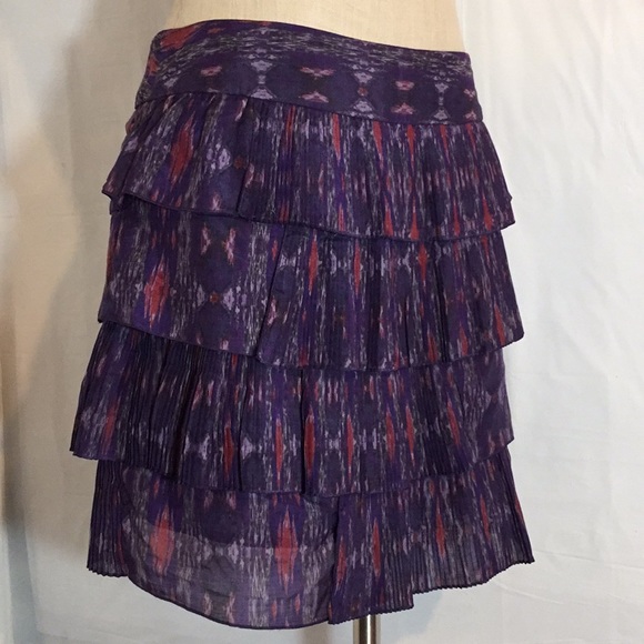 NWT Gap Size 6 cotton & silk Navajo pleated skirt - Picture 2 of 8